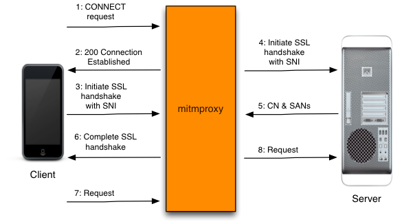 mitmproxy client tls handshake failed